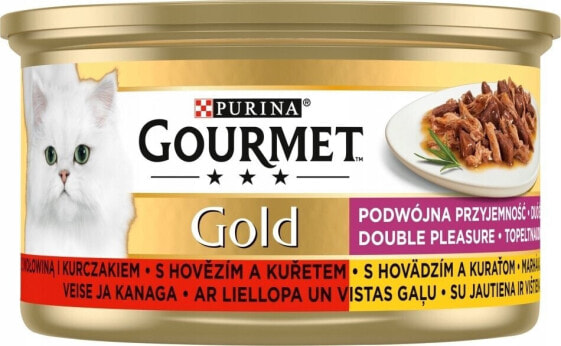 Nestle GOURMET GOLD 85g DE RAGOUT WÓŁ/KURA