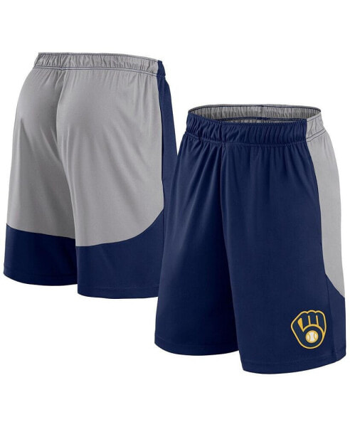 Men's Navy/Gray Milwaukee Brewers Go Hard Shorts