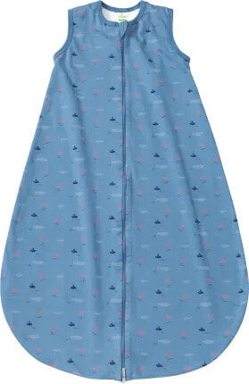 Schlafsack 1 TOG, mit Fisch-Krabben-Muster, blau, 80 cm, 1 St