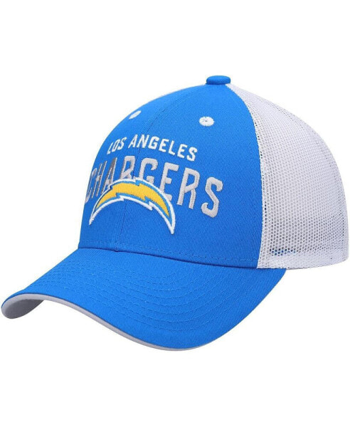 Big Boys Powder Blue, White Los Angeles Chargers Core Lockup Trucker Snapback Hat