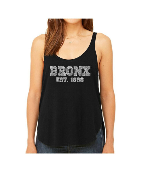 Women's Premium Word Art Flowy Tank Top- Popular Neighborhoods In Bronx, Ny