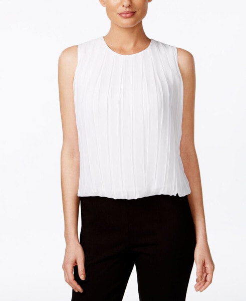 Sleeveless Pleated Blouse