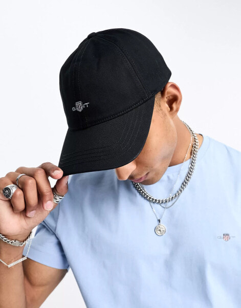 GANT shield logo baseball cap in black