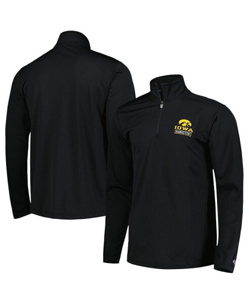 Men's Black Iowa Hawkeyes Textured Quarter-Zip Jacket