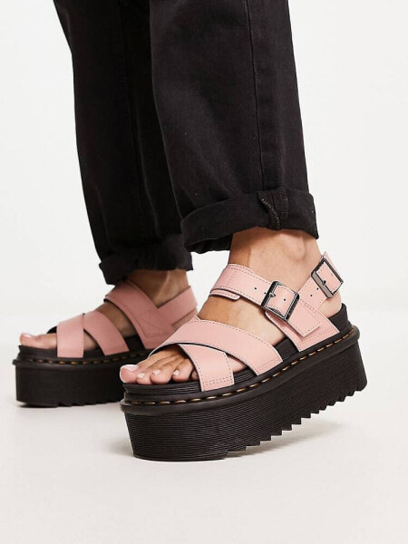 Dr Martens Voss ii quad sandals in peach beige