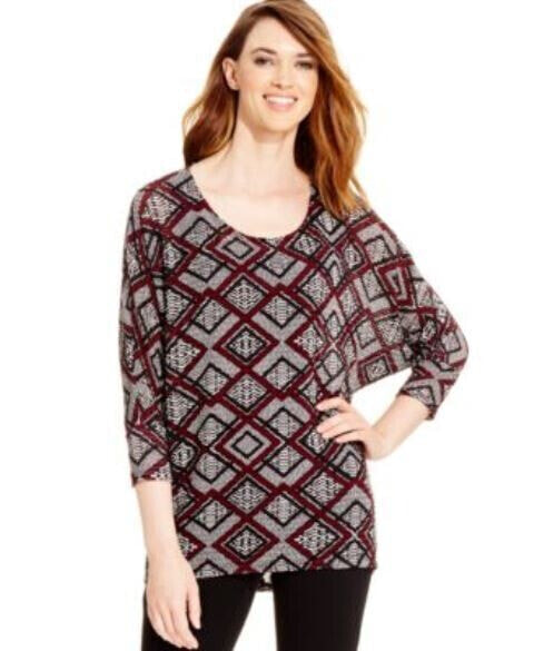 Топ Alfani Dolman Sleeve Burgundy