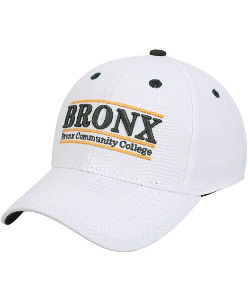 Men's White Bronx Community College Broncos Bronx Classic Bar Adjustable Snapback Hat