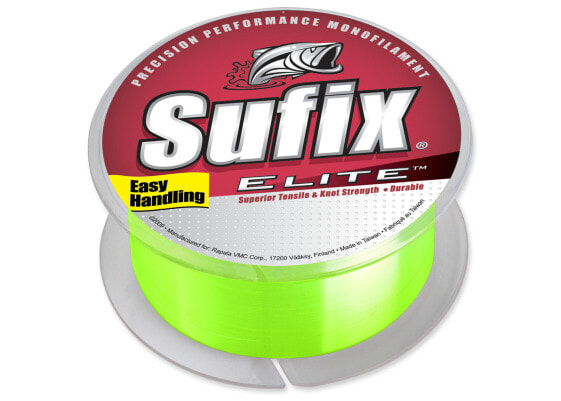 Sufix Elite Monofilament Fishing Line 3000 Yds, 14 Lb., Hi-Vis Yellow