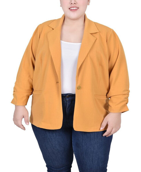 Plus Size Long Sleeve Scuba Crepe Jacket