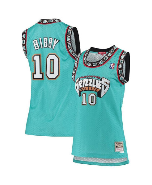 Women's Mike Bibby Turquoise Vancouver Grizzlies 1998-99 Hardwood Classics Swingman Jersey