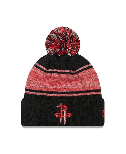 Men's Black Houston Rockets Chilled Cuffed Knit Hat with Pom