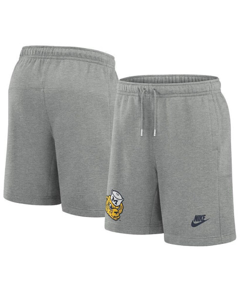 Men's Heather Gray Michigan Wolverines Legacy Essential Fleece Shorts