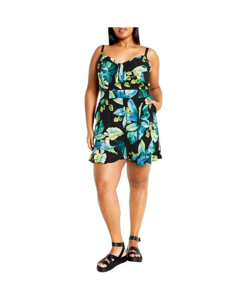 Plus Size Oasis Print Romper