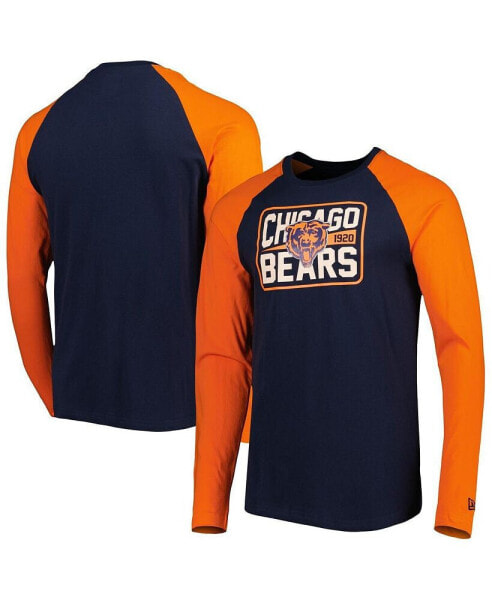 Men's Navy Chicago Bears Current Raglan Long Sleeve T-shirt