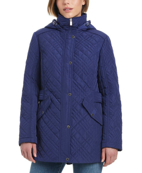 Women's Hooded Stand-Collar Quilted Coat