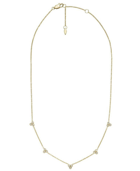 Fossil sutton Trio Glitz Gold-tone Stainless Steel Station Necklace