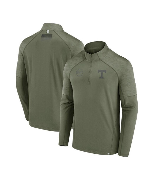 Men's Olive Tennessee Volunteers OHT Military-Inspired Appreciation Titan Raglan Quarter-Zip Jacket