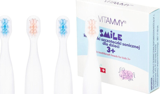 Końcówka Vitammy Główki do VITAMMY SMILE MiniMini+ 4 sztuki Główki do szczoteczki sonicznej do zębów dla dzieci 3+