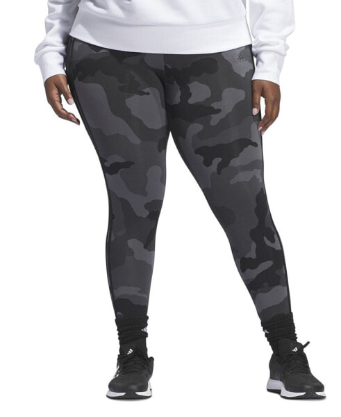 Plus Size Camo Print Three Stripe Leggings