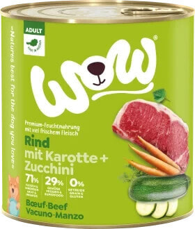 Nassfutter Hund mit Rind, Karotte & Zucchini, Adult, 800 g