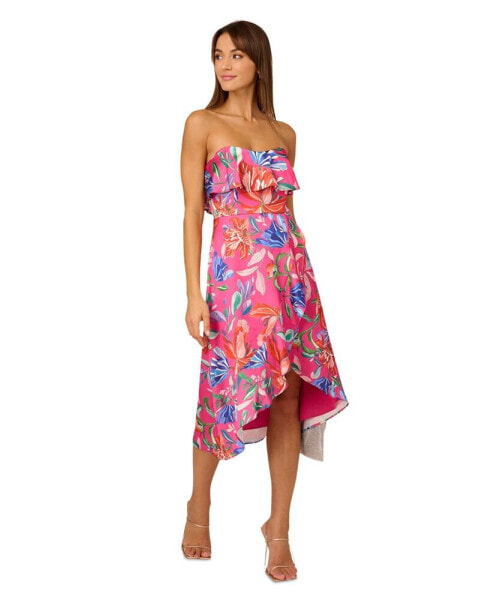 Women's Printed Sateen Midi Dress