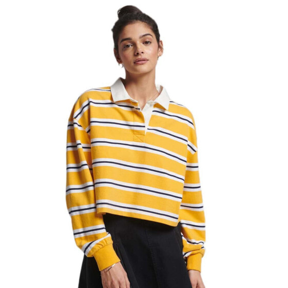 SUPERDRY Vintage Cropped Rugby long sleeve polo