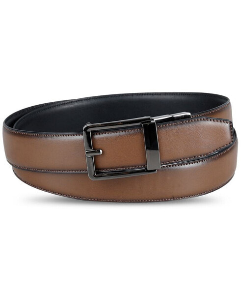 Men's Faux-Leather Stretch Reversible Compression Lock Belt