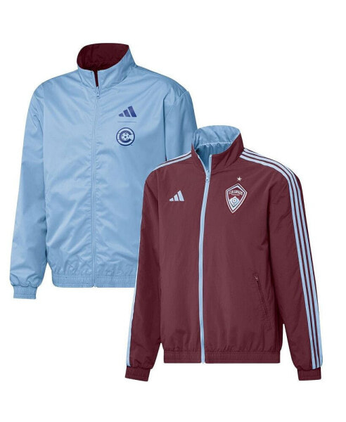 Men's Burgundy, Light Blue Colorado Rapids 2023 On-Field Anthem Full-Zip Reversible Team Jacket