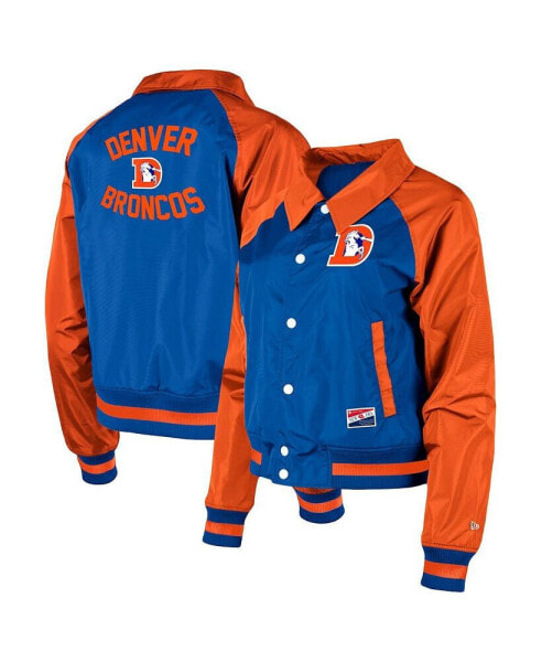 Women's Royal Denver Broncos Coaches Raglan Full-Snap Jacket