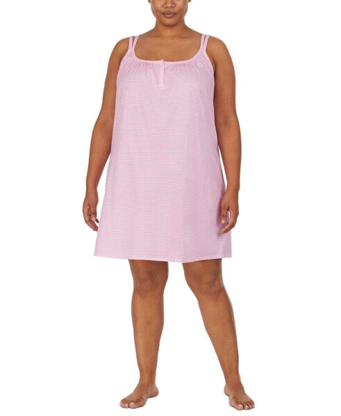 Женская пижама Ralph Lauren Plus Size Cotton Knit Double-Strap Nightgown