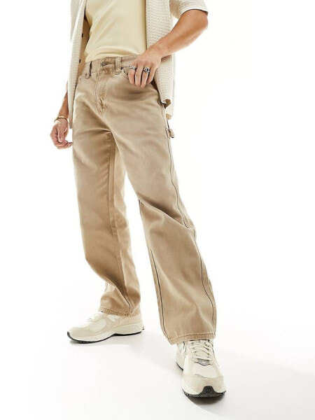 Guess Originals canvas carpenter pants in tan