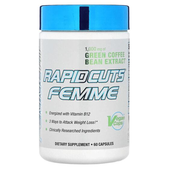 RAPIDCUTS Femme, Green Coffee Bean Extract, 1,000 mg, 60 Capsules