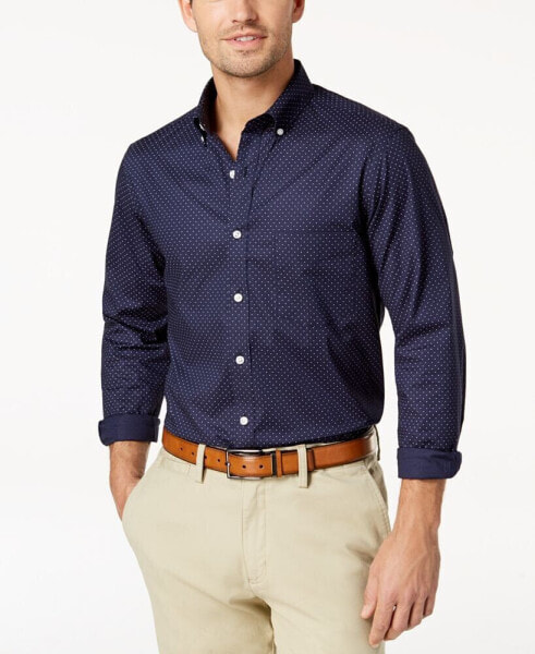 Men's Micro Dot Print Stretch Cotton Shirt, Created for Macy's