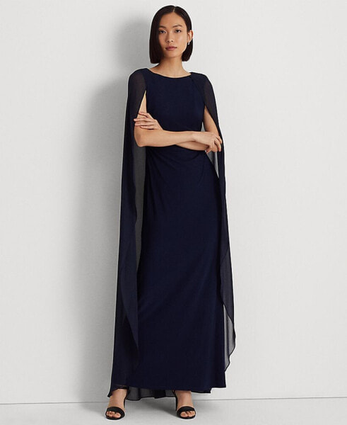 Georgette-Cape Gown