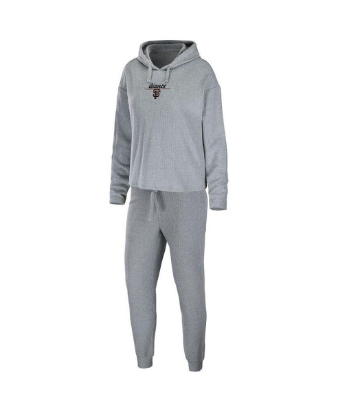 Women's Heather Gray San Francisco Giants Logo Pullover Hoodie and Pants Sleep Set