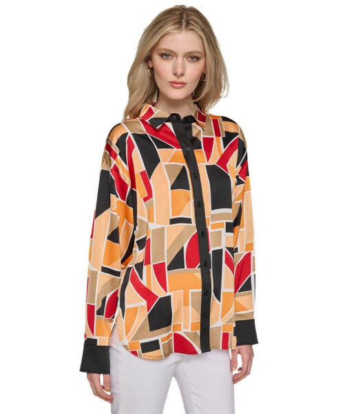 Women's Oversized Printed Blouse