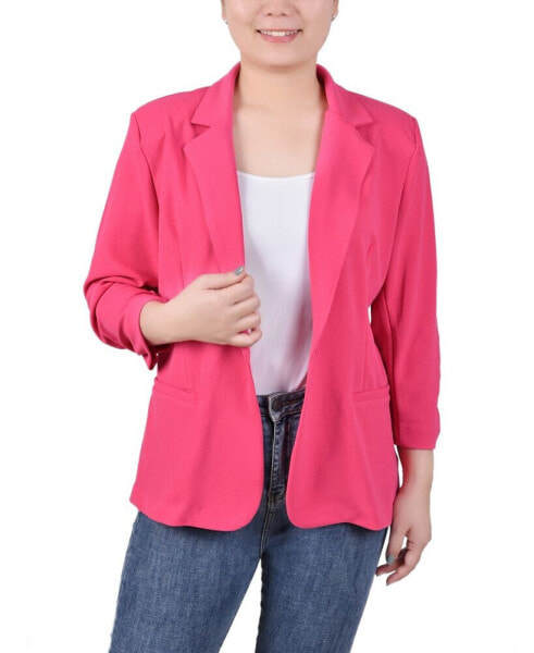 Petite 3/4 Sleeve Scuba Crepe Blazer