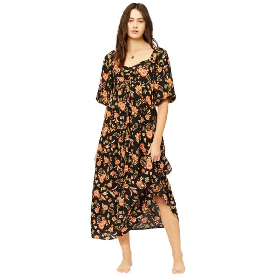 BILLABONG Swept Away Short Sleeve Long Dress