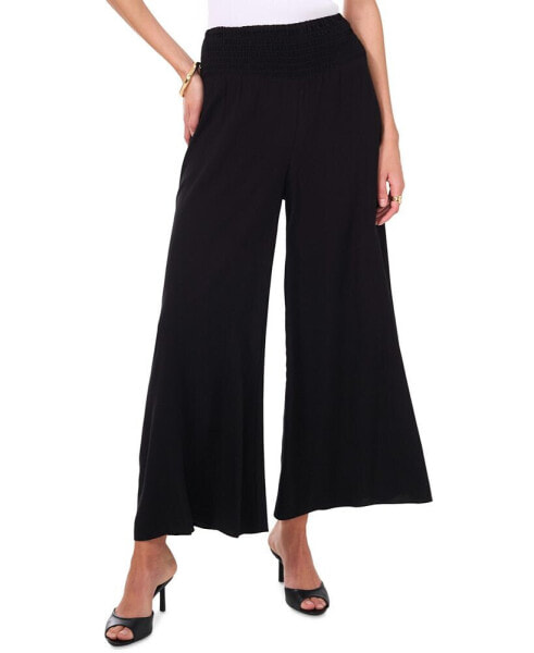 Women's Smocked-Waist Wide-Leg Pants