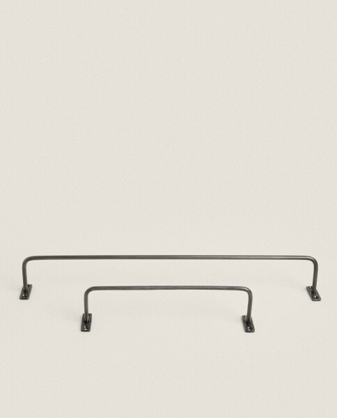 Dark metal towel rack