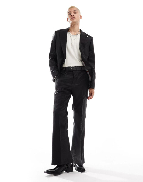 Twisted Tailor suit trousers in black glitter co-ord