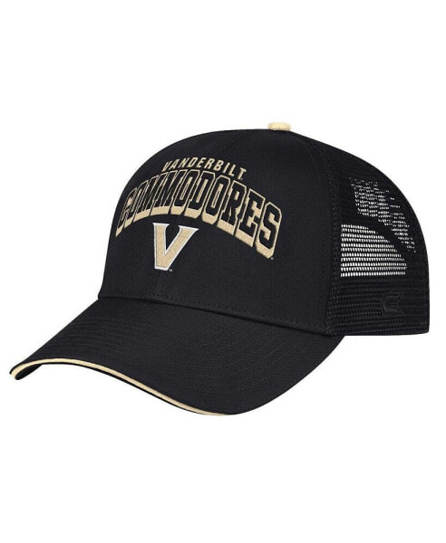 Men's Black Vanderbilt Commodores Wyatt Primary Team Trucker Adjustable Hat