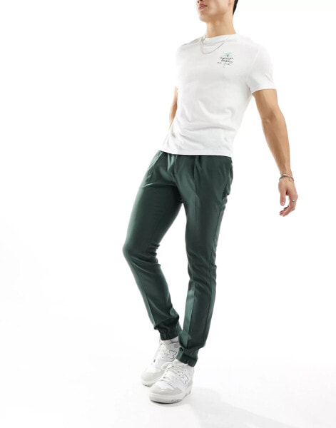 ASOS DESIGN smart skinny joggers in green