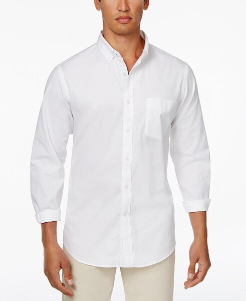 Men's Solid Stretch Oxford Cotton Shirt, Created for Macy's