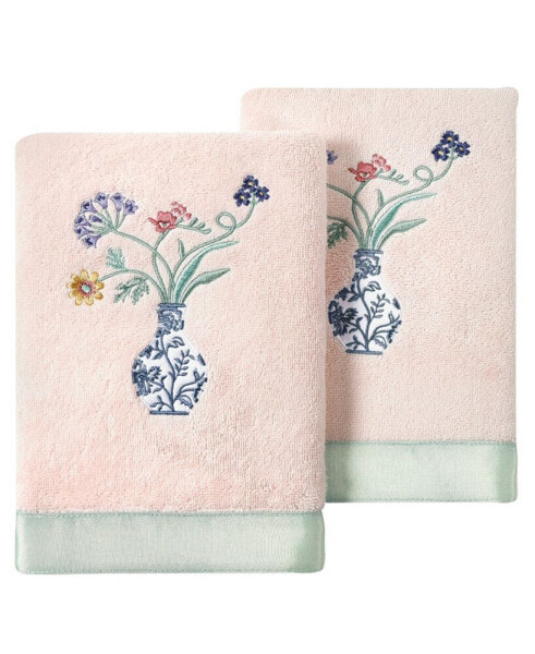 Textiles Turkish Cotton Stella Embellished Hand Towel Set, 2 Piece