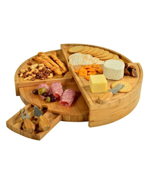 Vienna Transforming Multilevel Bamboo Cheese Board Set with Tools