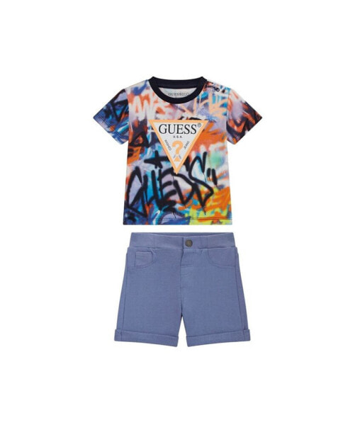 Baby Boys Short Sleeve Shirt and Shorts Set