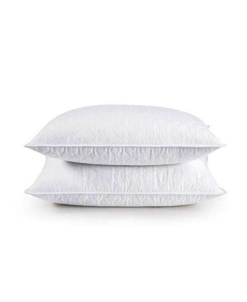 Quilted Goose Feather Bed Pillows, Standard/Queen, 2-Piece