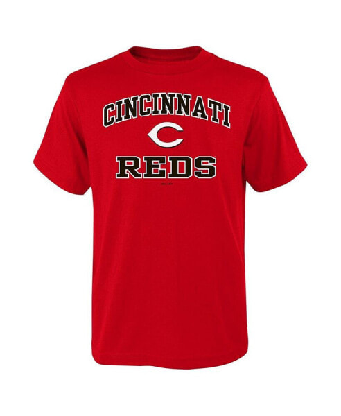 Big Boys Red Cincinnati Reds Heart and Soul T-shirt