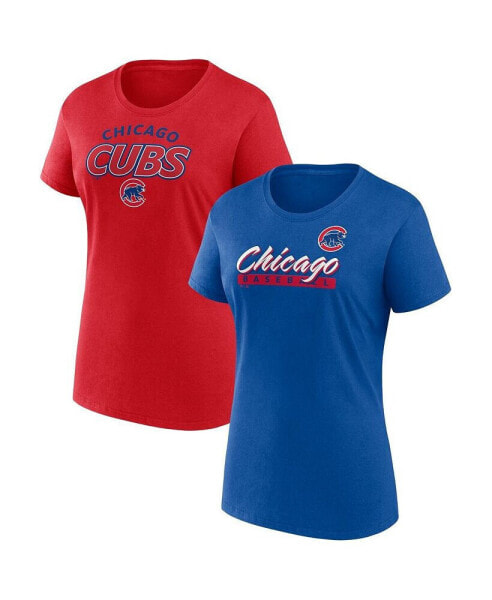 Women's Royal/Red Chicago Cubs Risk T-Shirt Combo Pack